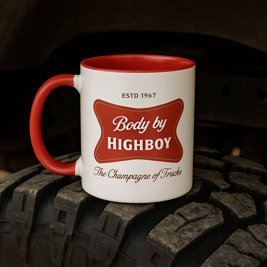 “Champagne of Trucks” Mug - vintage ford 1967–1979 Highboy, Bumpside, and Dentside truck design – BodyByHighboy