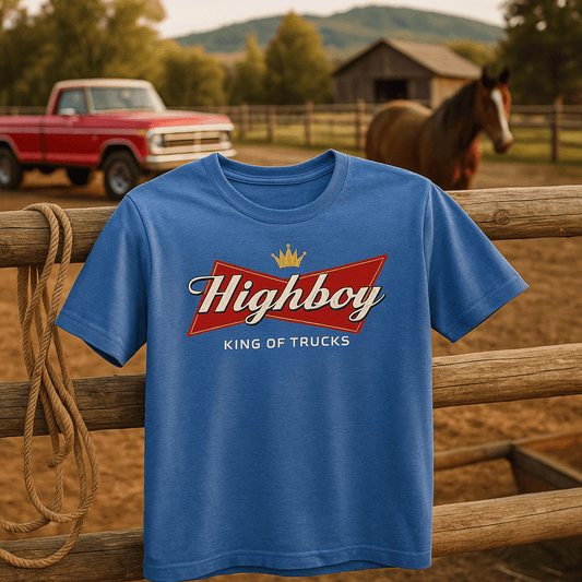 “King of Trucks” T-Shirt - vintage ford 1967–1979 Highboy, Bumpside, and Dentside truck design – BodyByHighboy