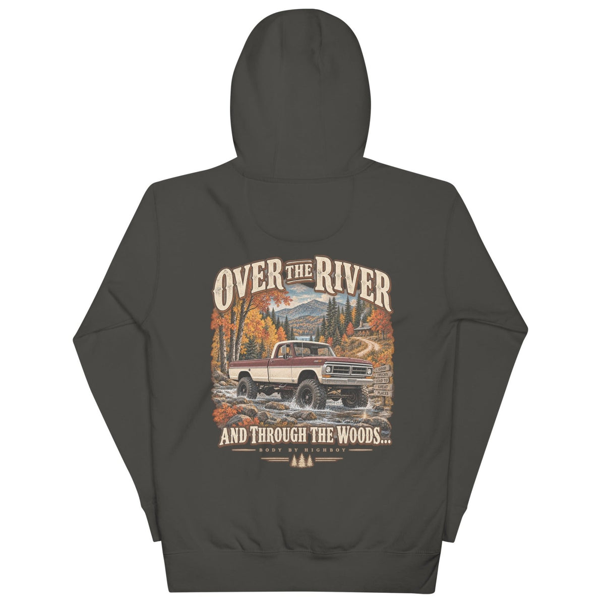 Over the River & Through the Woods Vintage Highboy Hoodie - vintage ford 1967–1979 Highboy, Bumpside, and Dentside truck design – BodyByHighboy