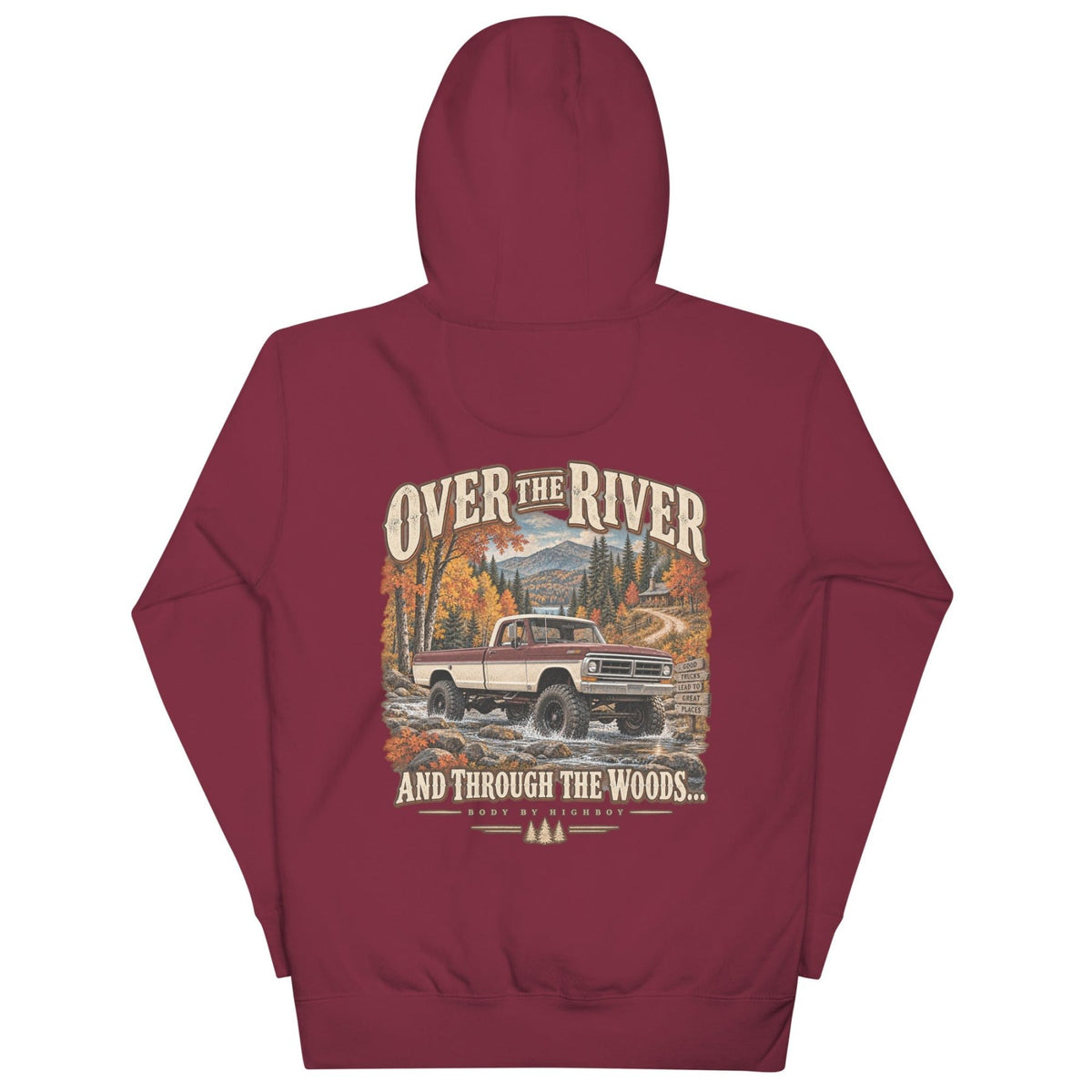 Over the River & Through the Woods Vintage Highboy Hoodie - vintage ford 1967–1979 Highboy, Bumpside, and Dentside truck design – BodyByHighboy