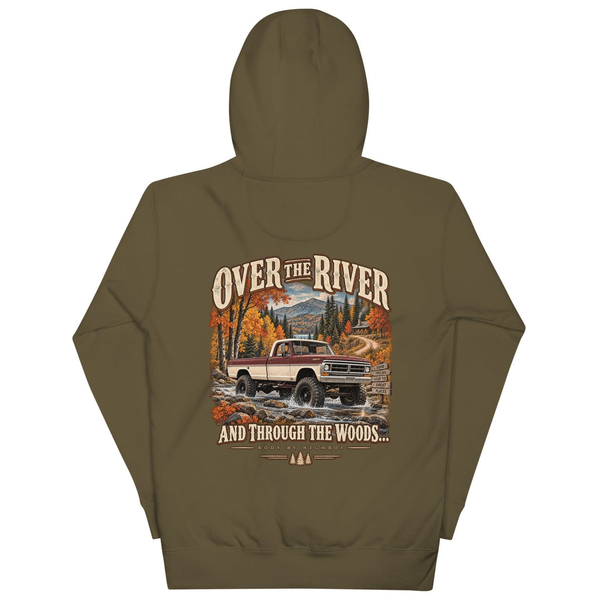 Over the River & Through the Woods Vintage Highboy Hoodie - vintage ford 1967–1979 Highboy, Bumpside, and Dentside truck design – BodyByHighboy