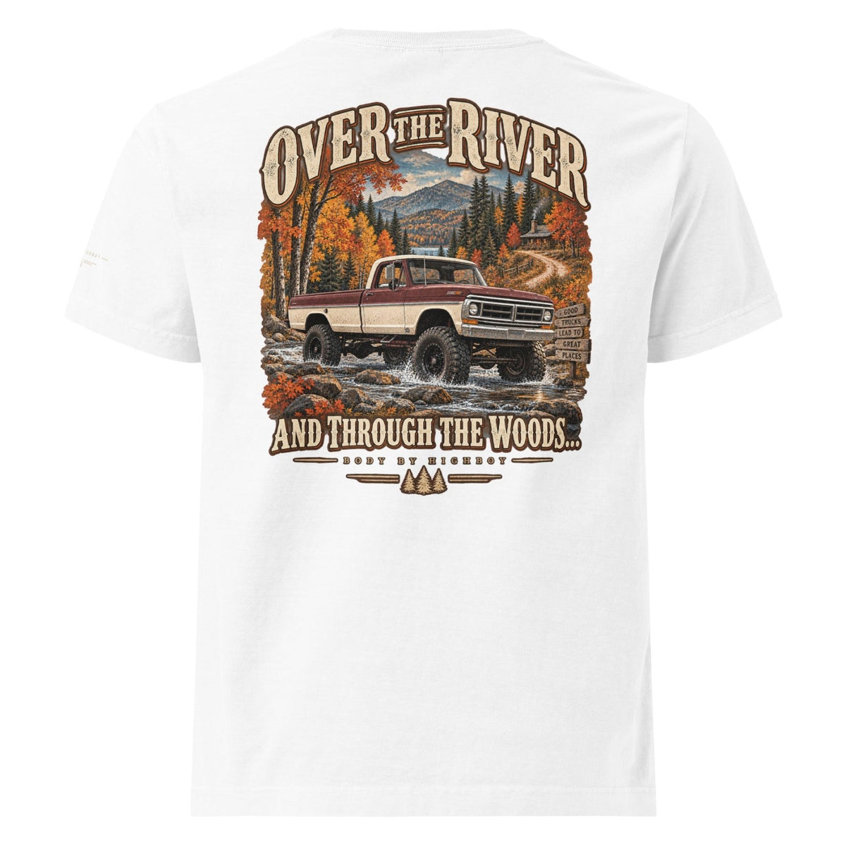 Over the River & Through the Woods Vintage Highboy Tee - vintage ford 1967–1979 Highboy, Bumpside, and Dentside truck design – BodyByHighboy