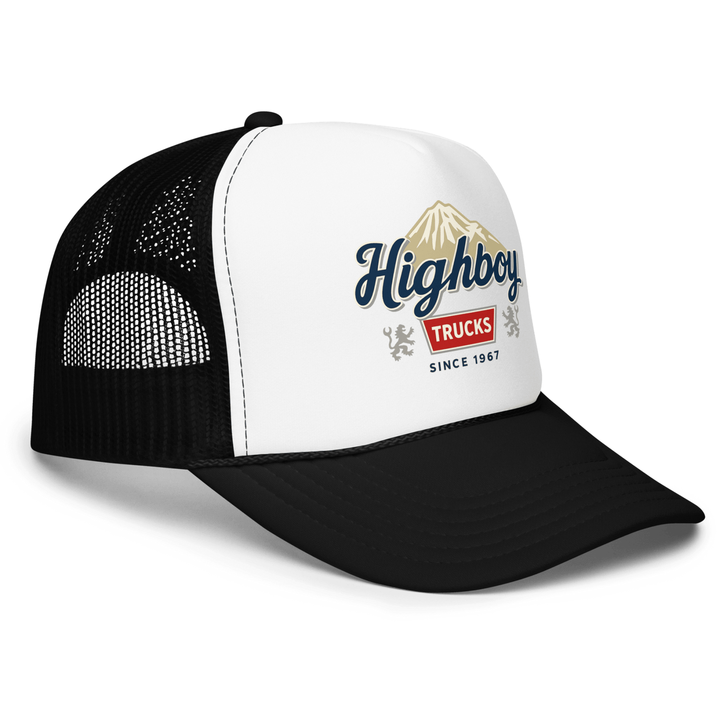 "Rocky Mountains" Foam Trucker Hat - vintage ford 1967–1979 Highboy, Bumpside, and Dentside truck design – BodyByHighboy