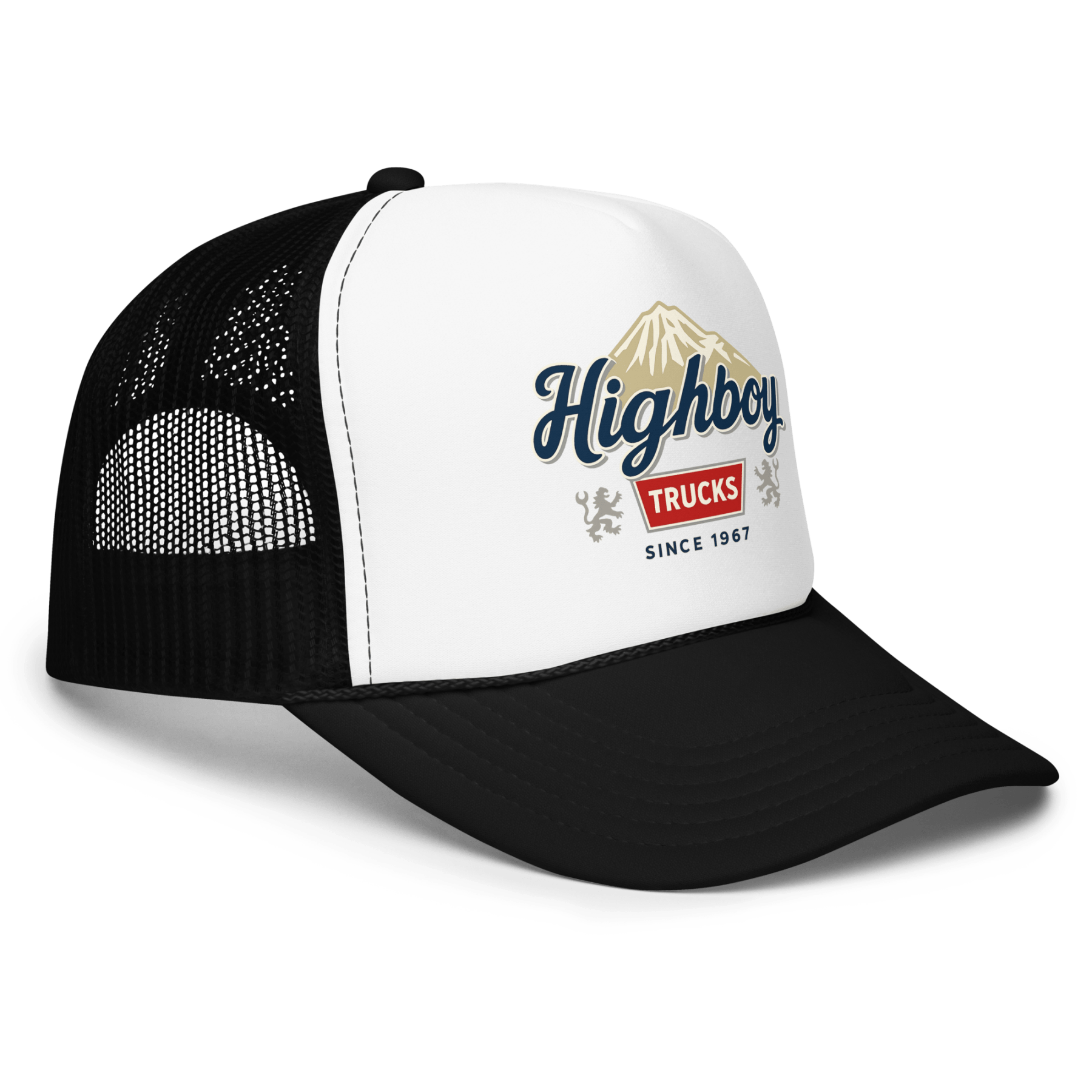 "Rocky Mountains" Foam Trucker Hat - vintage ford 1967–1979 Highboy, Bumpside, and Dentside truck design – BodyByHighboy