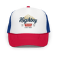 "Rocky Mountains" Foam Trucker Hat - vintage ford 1967–1979 Highboy, Bumpside, and Dentside truck design – BodyByHighboy