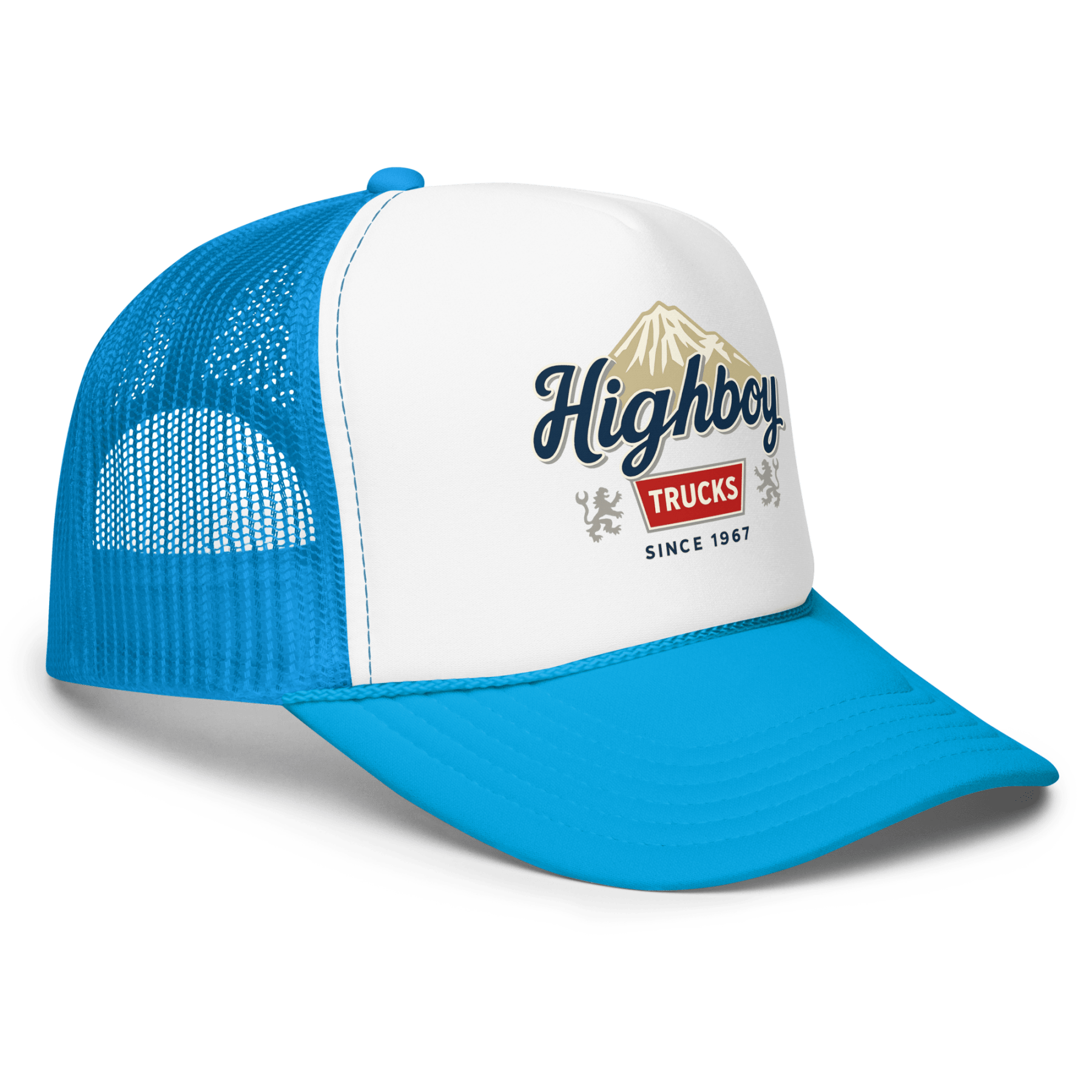 "Rocky Mountains" Foam Trucker Hat - vintage ford 1967–1979 Highboy, Bumpside, and Dentside truck design – BodyByHighboy