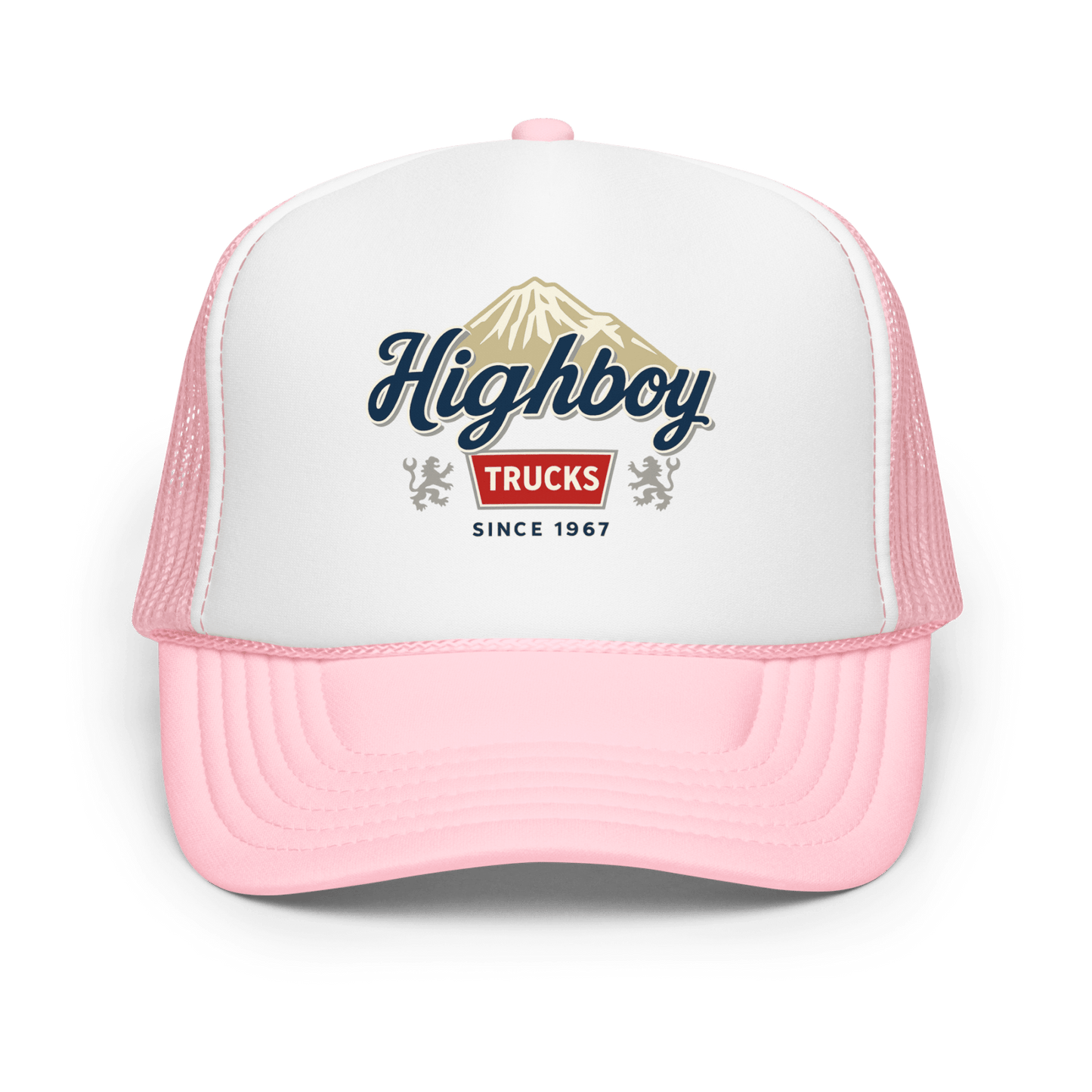 "Rocky Mountains" Foam Trucker Hat - vintage ford 1967–1979 Highboy, Bumpside, and Dentside truck design – BodyByHighboy