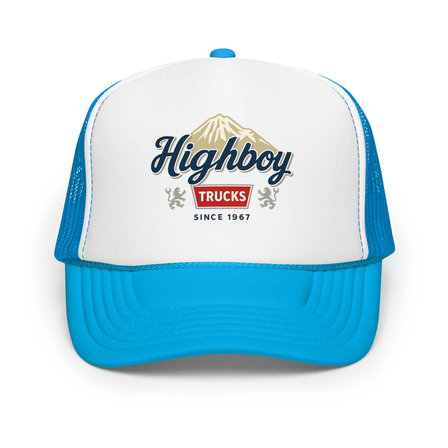 "Rocky Mountains" Foam Trucker Hat - vintage ford 1967–1979 Highboy, Bumpside, and Dentside truck design – BodyByHighboy
