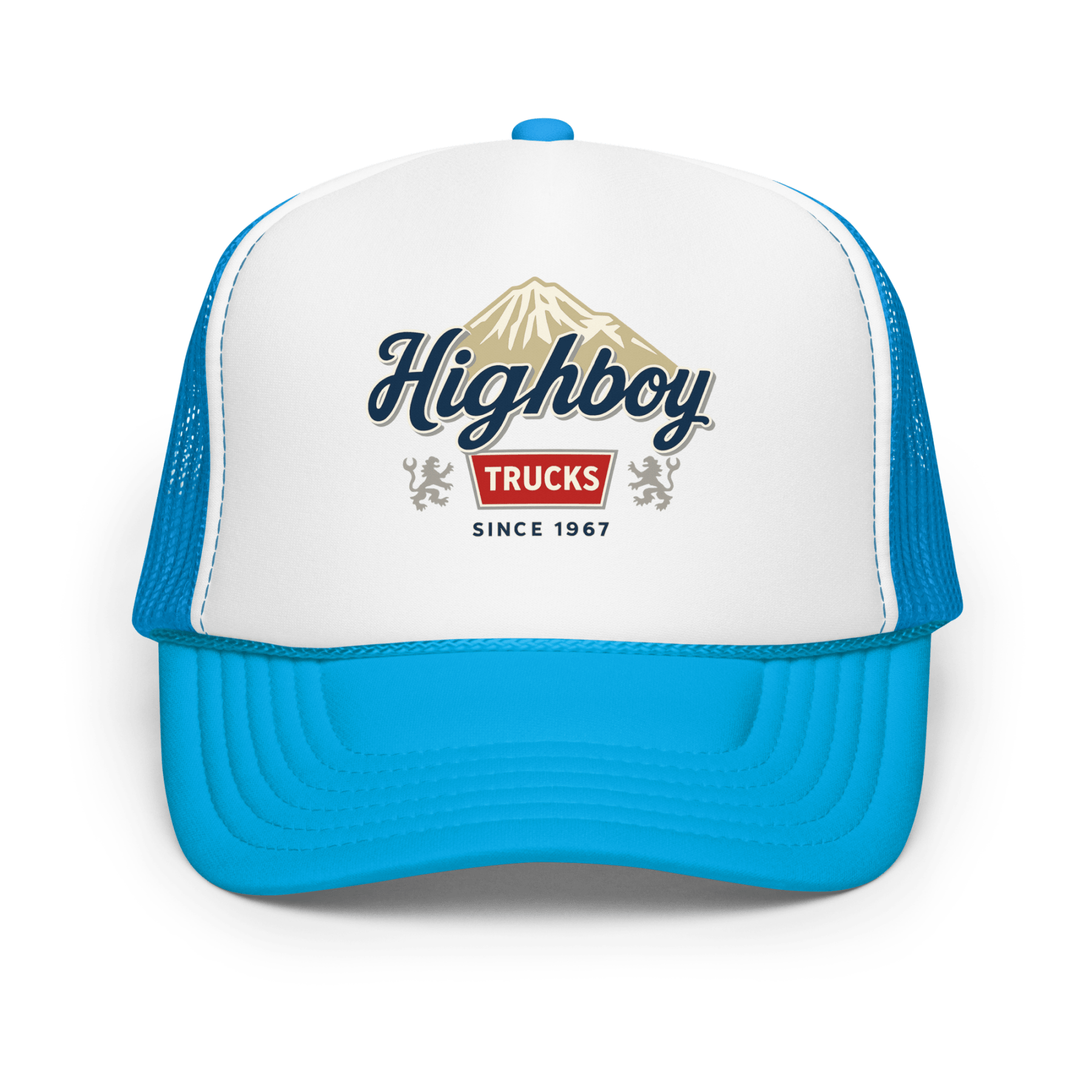 "Rocky Mountains" Foam Trucker Hat - vintage ford 1967–1979 Highboy, Bumpside, and Dentside truck design – BodyByHighboy