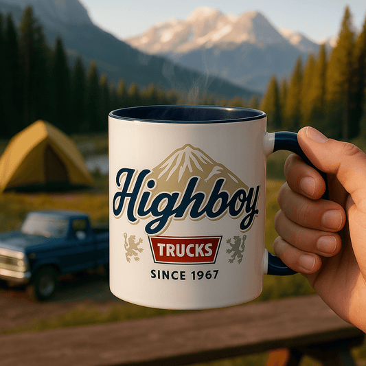 “Rocky Mountains” Mug - vintage ford 1967–1979 Highboy, Bumpside, and Dentside truck design – BodyByHighboy