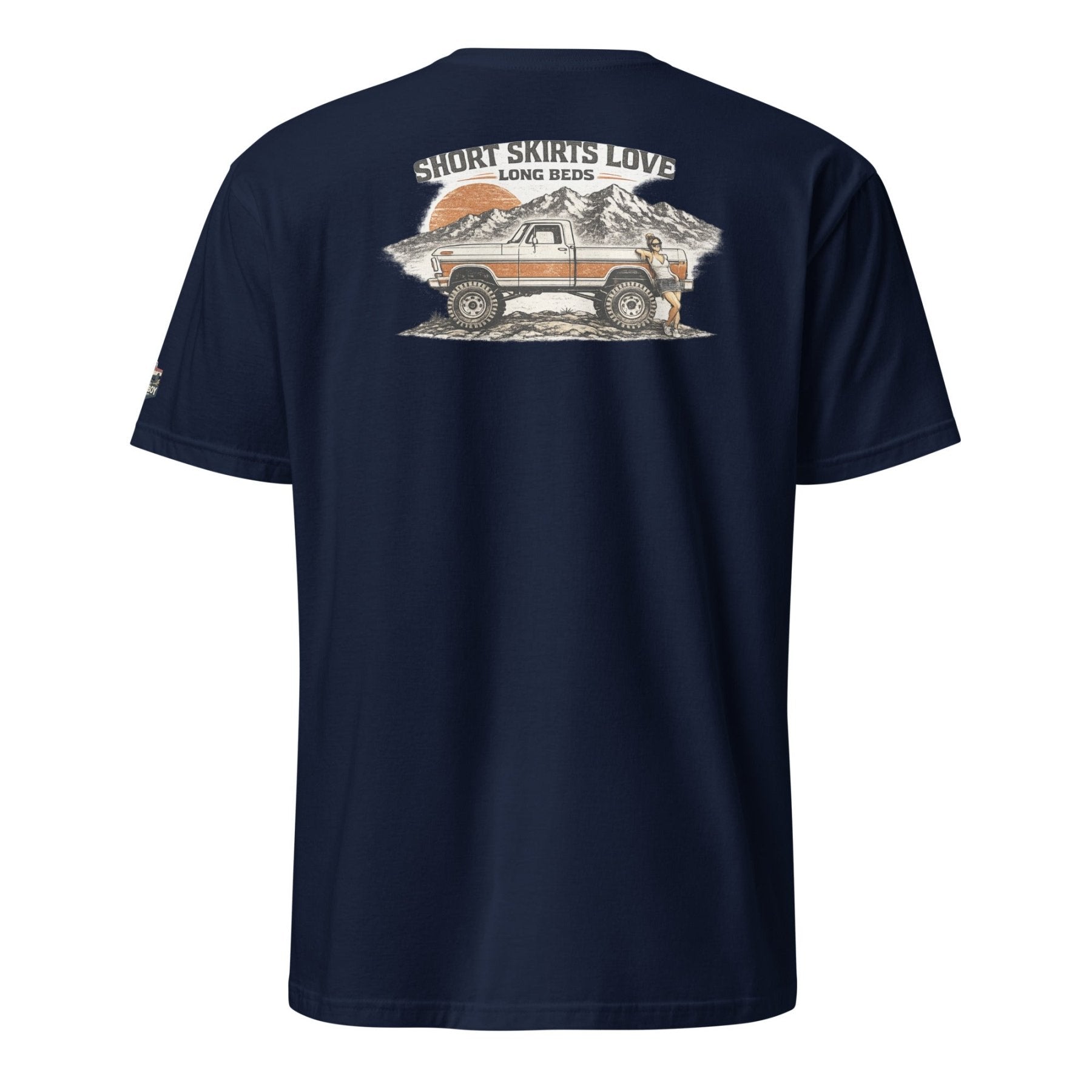 "Short Skirts Love Long Beds" Tee — Vintage Ford Truck Shirt - vintage ford 1967–1979 Highboy, Bumpside, and Dentside truck design – BodyByHighboy