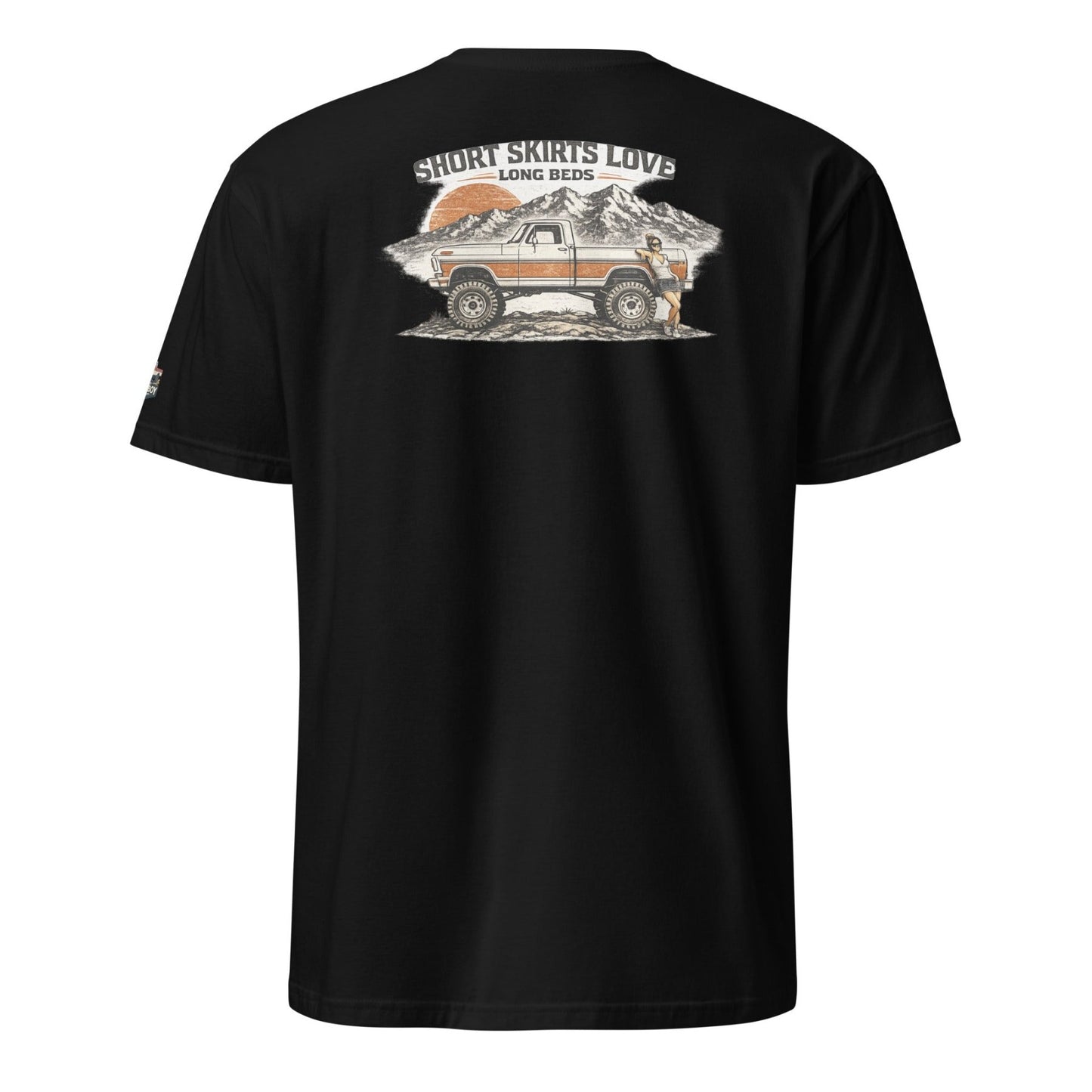 "Short Skirts Love Long Beds" Tee — Vintage Ford Truck Shirt - vintage ford 1967–1979 Highboy, Bumpside, and Dentside truck design – BodyByHighboy