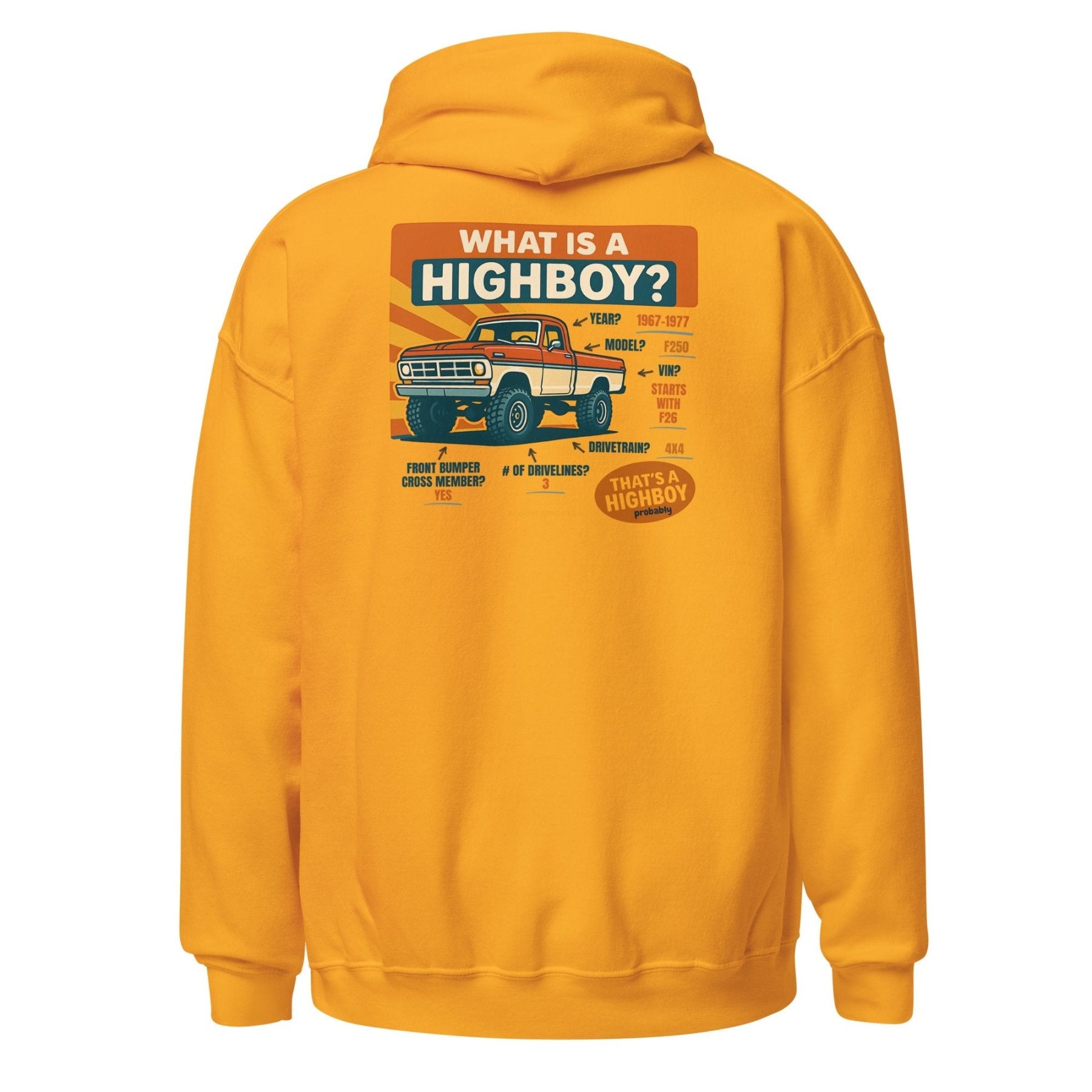 “What is a Highboy?” Hoodie - vintage ford 1967–1979 Highboy, Bumpside, and Dentside truck design – BodyByHighboy