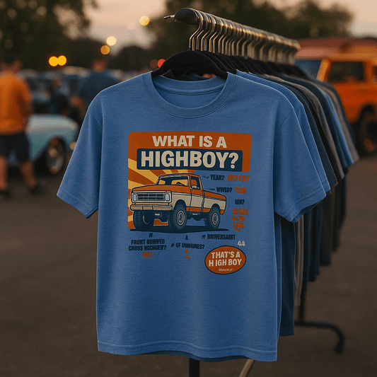 “What is a Highboy?” T-Shirt - vintage ford 1967–1979 Highboy, Bumpside, and Dentside truck design – BodyByHighboy