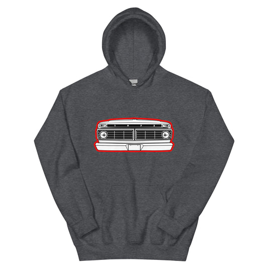 1973 Truck Grille Hoodie — Vintage Ford Highboy Dentside Sweatshirt