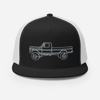 Single Cab Highboy Trucker Hat : Single Line Design - BodyByHighboy Ford F250 Highboy Bumpside Dentside