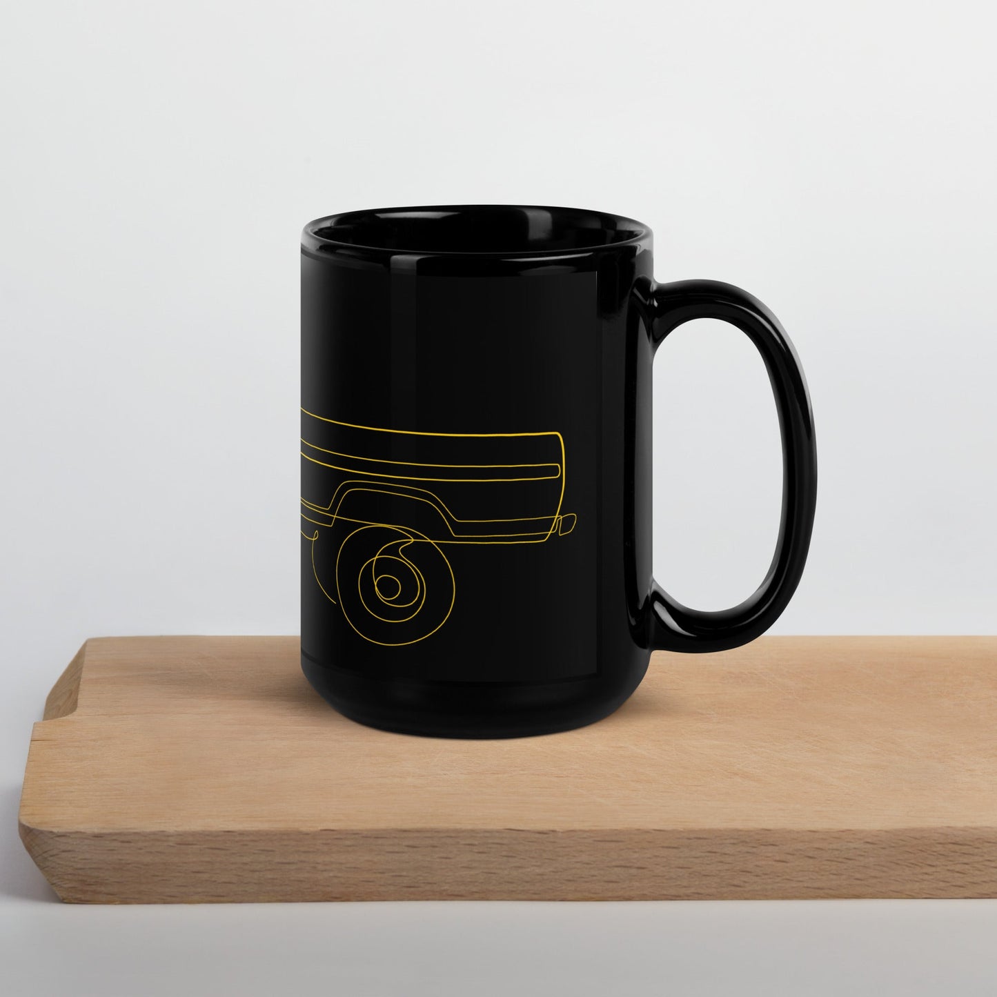 Single Line / Single Cab Highboy Truck Black Mug - BodyByHighboy Ford F250 Highboy Bumpside Dentside