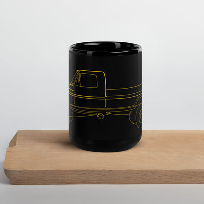 Single Line / Single Cab Highboy Truck Black Mug - BodyByHighboy Ford F250 Highboy Bumpside Dentside