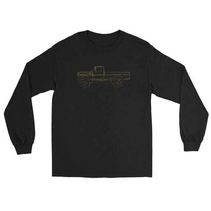 1967–1977 Bumpside & Dentside Highboy Single-Cab Highboy Line-Art Long-Sleeve T-Shirt | Body By Highboy